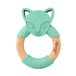 Mordedor de Madeira e Silicone Raposa Tifany – Alívio para Gengivas de Bebê