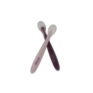 Conjunto com 2 Colheres Infantis Silicone Rose - Clingo