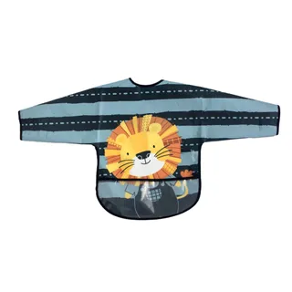 Babador Manga Longa com Bolso Coletor de Migalhas - Impermeável, Velcro, Luke