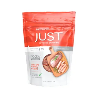 Petisco Natural Just Mix Pato e Frango 75g - Cães e Gatos, Sem Conservantes