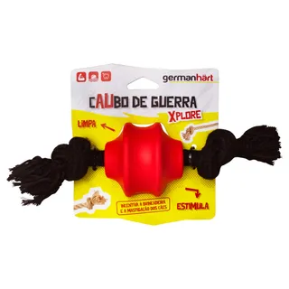 Caubo de Guerra: Brinquedo com Corda e Borracha para Pet, Função Saúde Bucal e Aquático