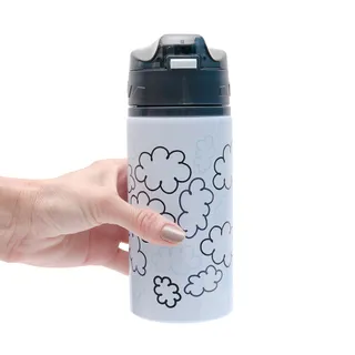 Garrafa de Alumínio 580ml Infantil com Canudo Silicone e Bico Ergonômico - Menino