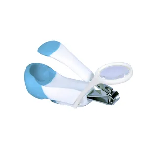 Cortador de Unhas Infantil Clingo com Lupa 5x - Ideal para Bebês - Azul