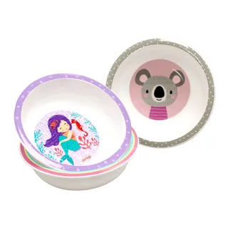 Kit 3 Tigelas Infantis Clingo - Coala, Sereia e Balão