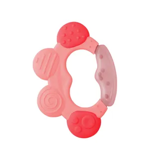 Mordedor Chocalho Clingo Rosa - Silicone, Livre de BPA, Texturizado