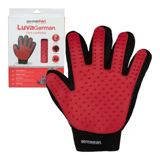 Luva Tira Pelos Canhota Vermelho Cães e Gatos - Germanhart