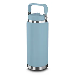 Garrafa Térmica Parede Dupla em Aço Inox Azul 900ml com Alça