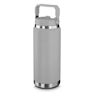 Garrafa Térmica Parede Dupla em Aço Inox Cinza 900ml com Alça
