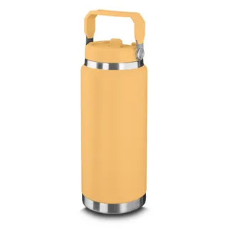 Garrafa Térmica Parede Dupla em Aço Inox Amarela 900ml com Alça