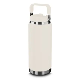 Garrafa Térmica Parede Dupla em Aço Inox Branca 900ml com Alça