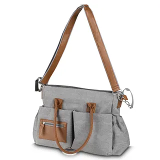 Bolsa Multifuncional para Maternidade em Poliéster Cinza 25L