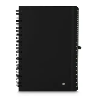 Caderno de Anotações com Suporte de Caneta 70 Folhas Preto
