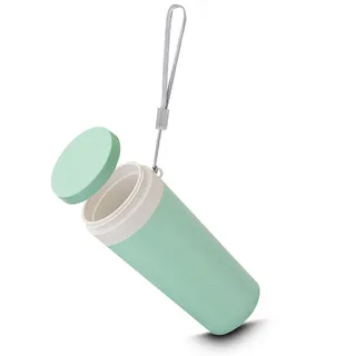 Copo de Fibra de Trigo Parede Dupla 300ml com Alça Verde