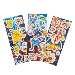 Conjunto 15 Cartelas de Adesivos Pokémon