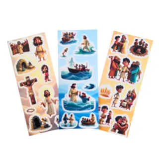 Conjunto 15 Cartelas de Adesivos Histórias Bíblicas