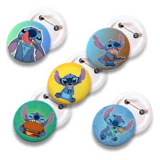 Conjunto 5 Bottons 3,5cm Stitch Modelo 2 (Venda Exclusiva)