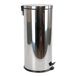 Lixeira 30L em Inox Redonda com Pedal e Cesto Removível