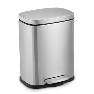 Lixeira 20L Retangular em Inox com Pedal e Cesto Removível