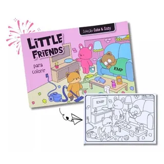Livro de Colorir Coleção Cute & Cozy Little Friends - Rosa