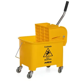 Carro Balde Nobre 20L Amarelo com Divisor de Água e Espremedor com Alavanca