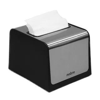 Dispenser para Guardanapo Interfolhado - Preto com Acabamento Inox - Nobre
