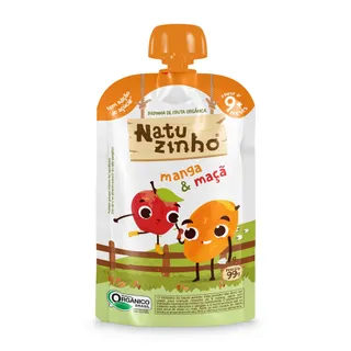 Papinha de Fruta Orgânica Natuzinho Manga e Maçã 100g – Sem Conservantes