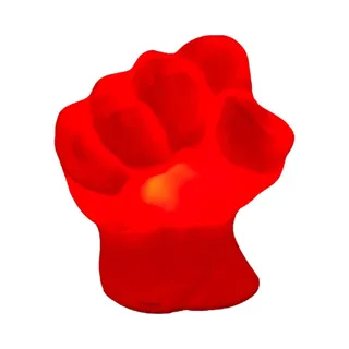 Luminária 3D Mão Incrível Hulk Vermelho Marvel Decoração Geek