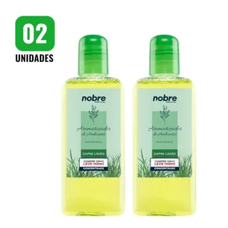 Kit 2 Aromatizantes de Ambiente 140ml Nobre - Capim Limão Concentrado, Perfume Duradouro
