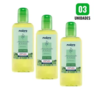 Kit 3 Aromatizantes de Ambiente 140ml Nobre - Maçã Verde Concentrado, Perfume Duradouro