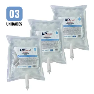Kit 3 Sabonetes Líquidos Glicerinados 800ml Algodão com Válvula para Dispenser UPPRO