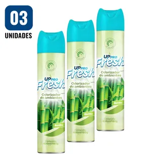 Kit 3 Odorizadores de Ambiente Aerossol 400ml Bambu Up Fresh Perfume Duradouro