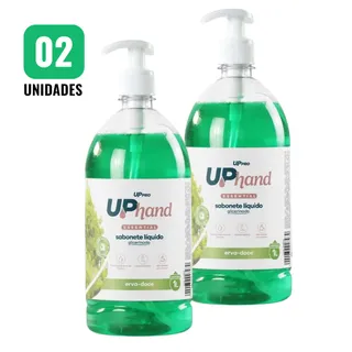 Kit 2 Sabonetes Líquidos Glicerinados 1L Erva Doce Up Hand c/ Pump Dispenser UPPRO