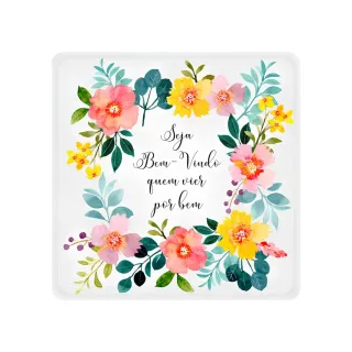 Enfeite de Porta Iluminado Quadrado Seja Bem-Vindo Bivolt