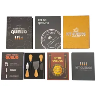 Kit com 4 Peças para Queijo com Caixa Criativa Fromelier Sortido