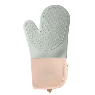 Luva de Silicone Térmica Resistente ao Calor com Forro de Algodão - Verde