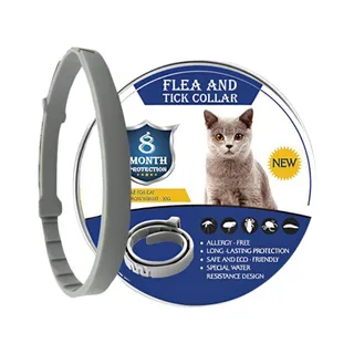 Coleira Antipulgas Para Gatos Ajustável 39cm Cinza Óleo Essencial com Caixa de Alumínio