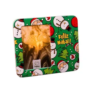 Luminária Porta-Retrato Natal Feliz Luciano Martins Polietileno Bivolt