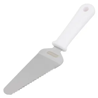 Espátula para Bolo Inox com Serra Profissional 27x6cm Cabo Branco
