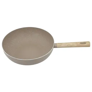 Frigideira Wok Antiaderente Marble Indução Ø28cm Cabo de Madeira