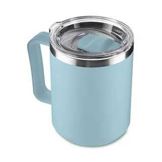 Caneca Térmica Café 450ml com Tampa Aço Inox Parede Dupla Azul