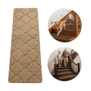 Tapete Antiderrapante Antiquedas Escadas Pets Bege 20x76cm