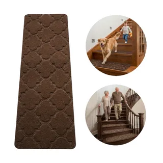 Tapete Antiderrapante Antiquedas Escadas Pets Marrom 20x76cm