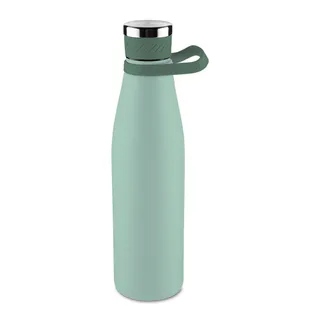 Garrafa Térmica Inox 750ml Parede Dupla Alça Silicone Verde