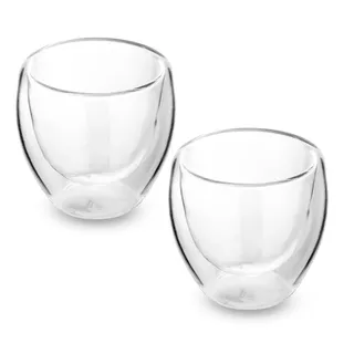 Conjunto 2 Copos Vidro Borossilicato 180ml Parede Dupla