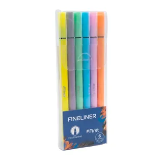 Kit Marcador Fineliner Tom Pastel 6 Cores Traço Preciso