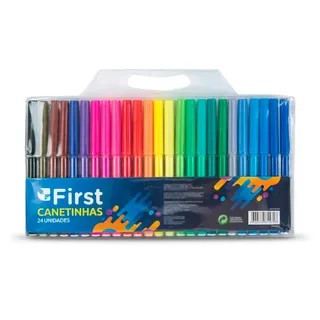 Kit Canetinha Hidrocor 24 Cores Vibrantes Lavável