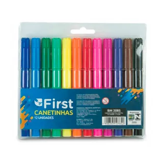 Kit Canetinha Hidrocor Jumbo Big 12 Cores Lavável