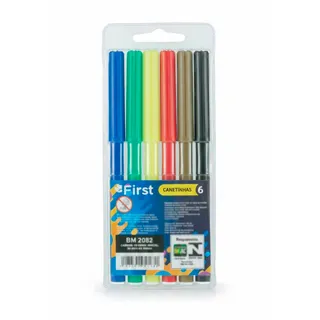 Kit Canetinha Hidrocor Jumbo Big 6 Cores Lavável