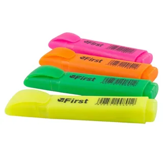 Marca Texto Neon 4 Cores Ponta Chanfrada 5mm com Estojo