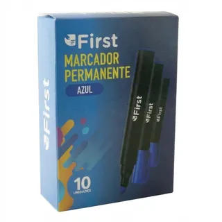 Marcador Permanente Azul Chanfrado Caixa com 10